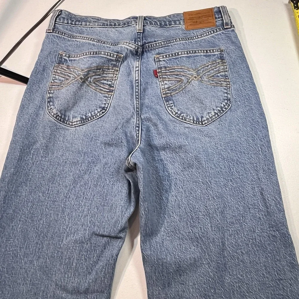 Levi's Ribcage Bell Premium Jeans Womens 32x34 Blue Denim High Rise Wide Flare